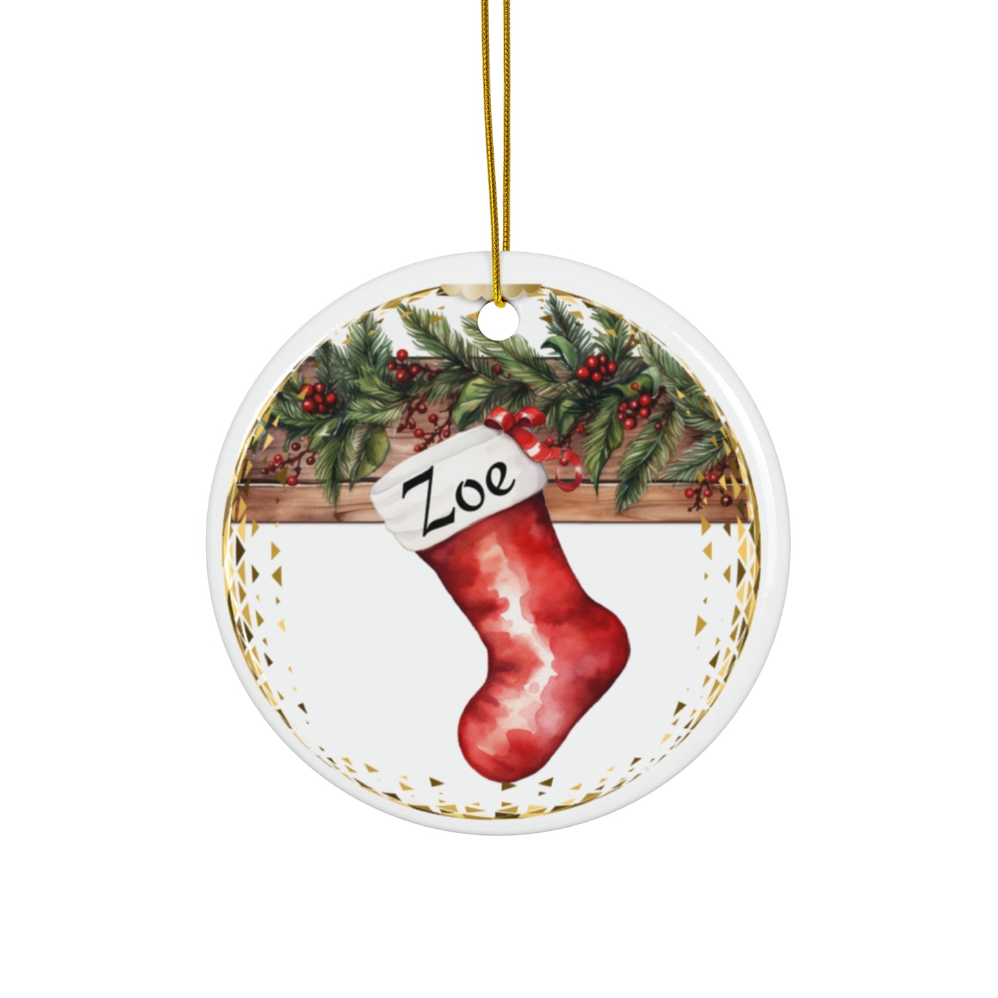 Personalized Ceramic Ornament. Santa's Boot🎄🎅