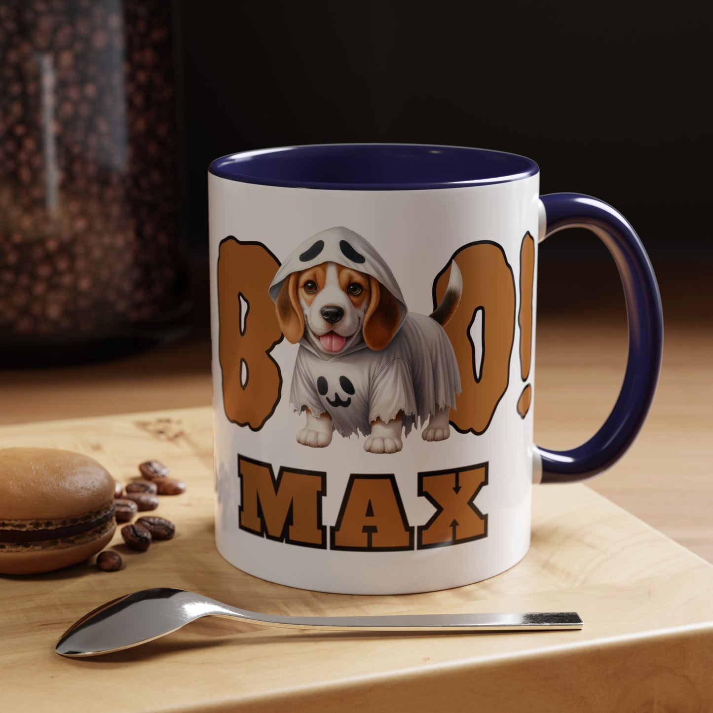 Boo! Mug Personalized Halloween Black Ceramic - 11 oz 🐶👻