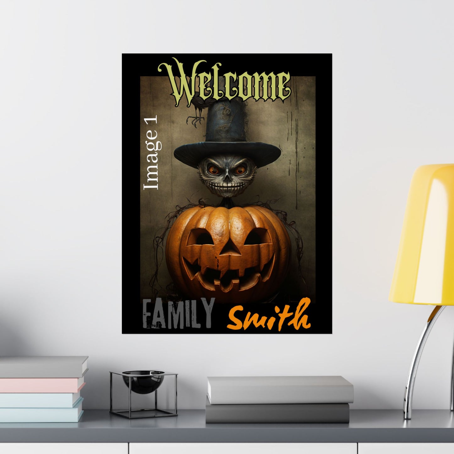 Personalized Halloween vertical poster. A horror poster