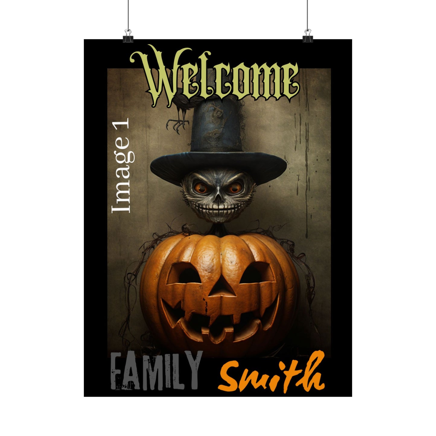 Personalized Halloween vertical poster. A horror poster