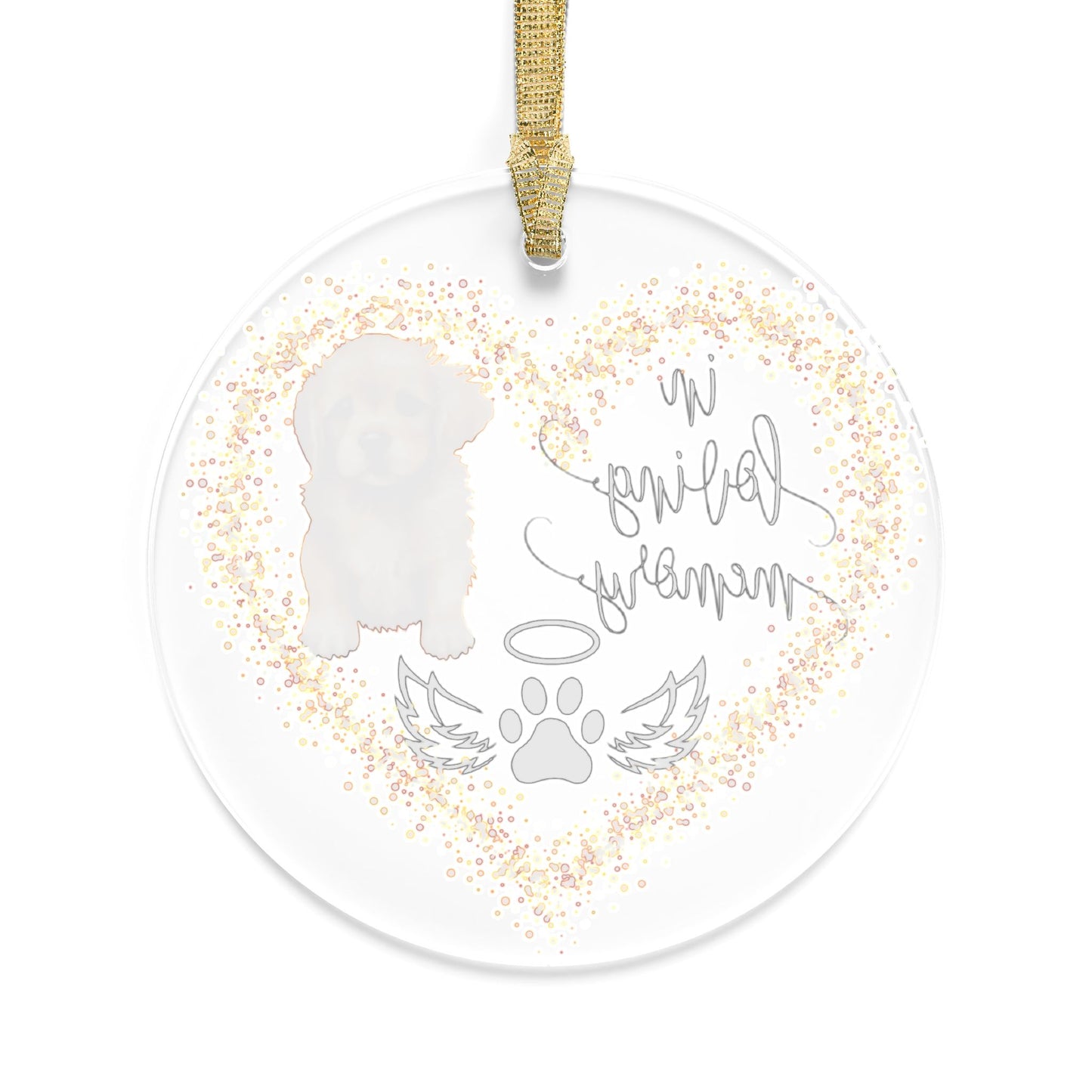 Beautiful personalized acrylic ornament to commemorate your beloved pooch (3.5 inches)