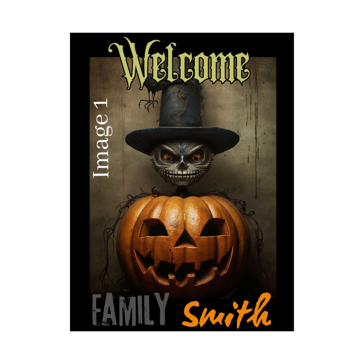 Personalized Halloween vertical poster. A horror poster