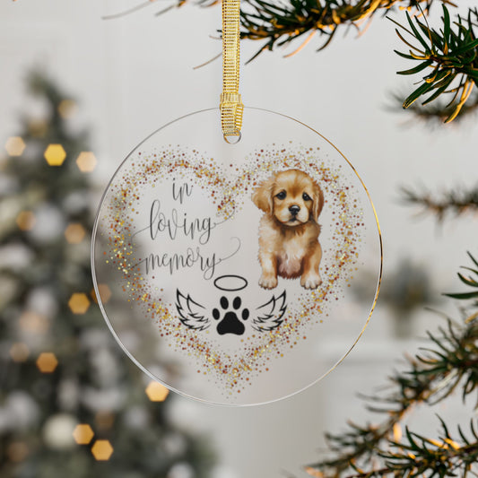 Personalized acrylic Christmas ornament with name and image: tribute for your beloved pet, your dog 🎄🐈 - Shopping Queens M