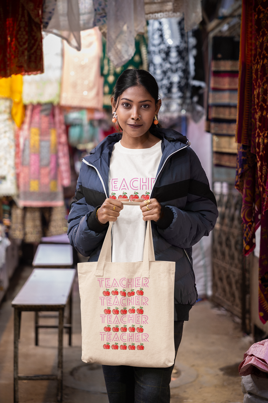 Cotton canvas bag perfect for a stylish teacher.