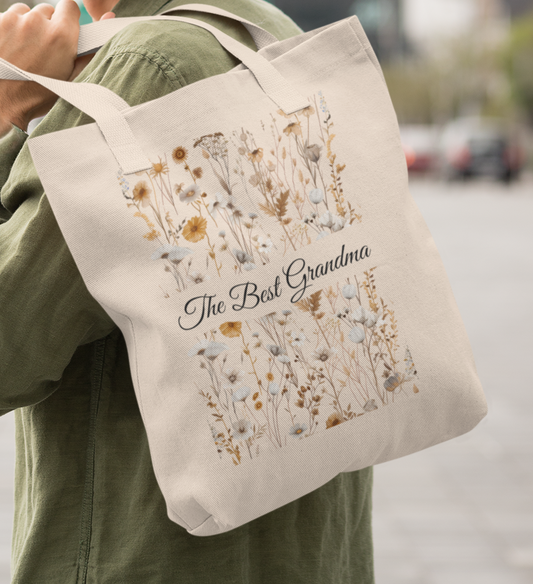 Delicate Cotton Canvas Bag with a Personalized Floral Design